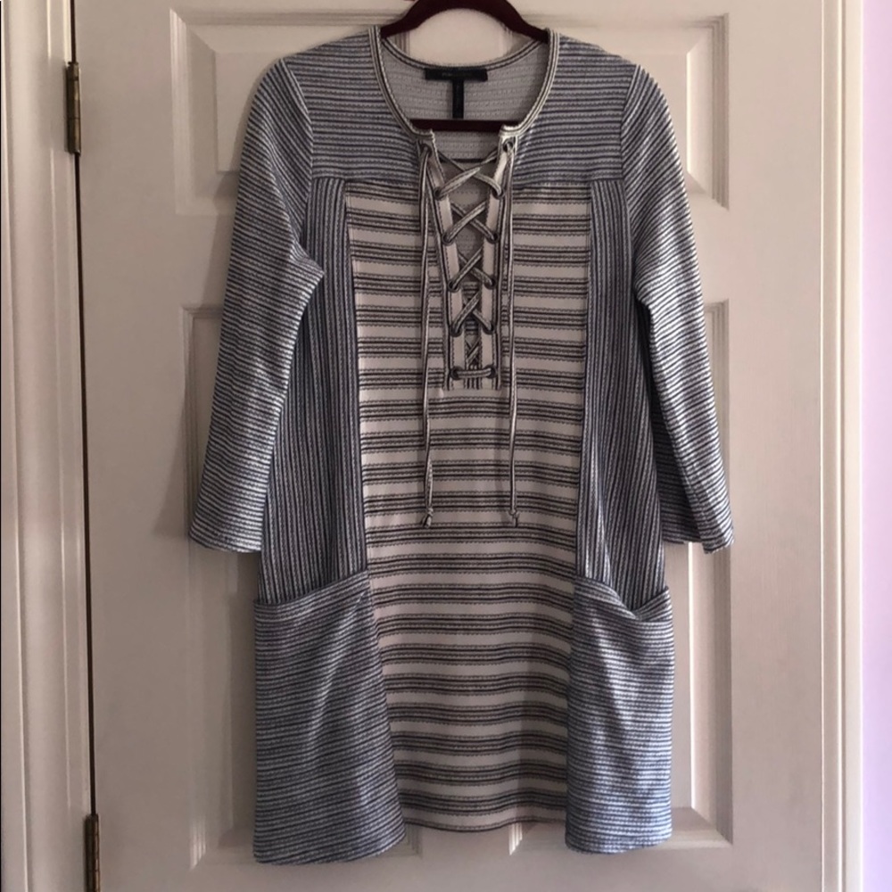BCBGMAXAZRIA fun lace up cover up/dress
